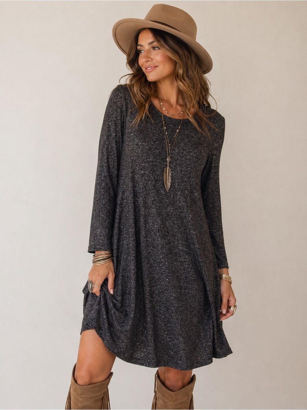 ✨ Effortless Boho Charcoal Swing Dress ✨
Old Navy • Size Small